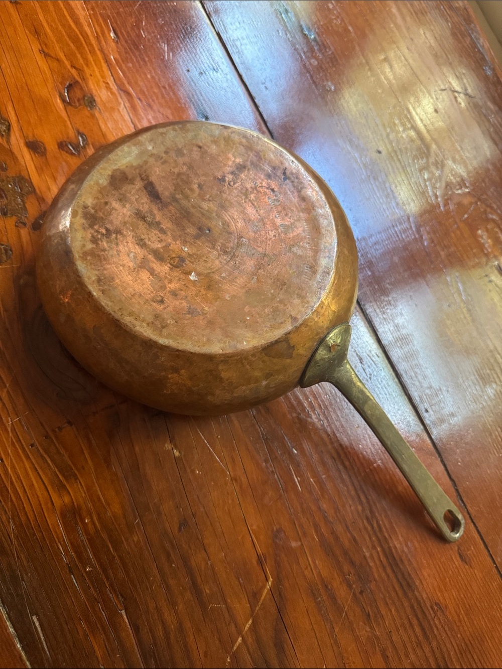Vintage Copper Pan with Brass Handle